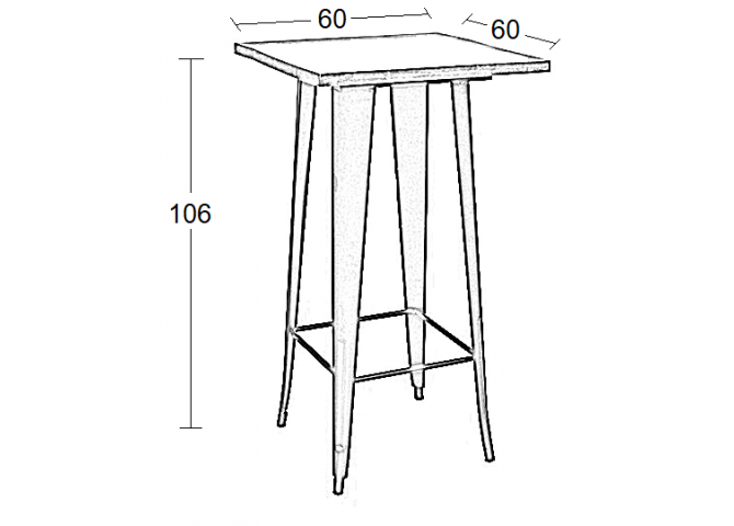 TEXAS ΜΠΑΡ ΜΑΥΡΟ ΜΑΤ ΤΡΑΠ. 60Χ60Χ103εκ.WOOD TOP