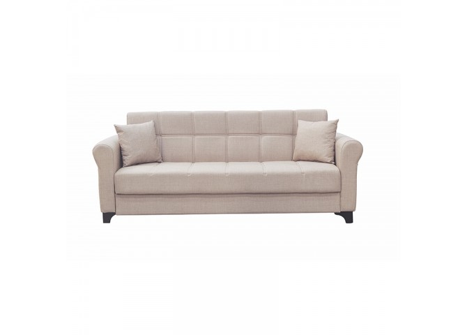 AZUR LIGHT BROWN ΥΦΑΣΜΑ 3ΘΕΣΙΟΣ ΚΑΝΑΠΕΣ/ΚΡΕΒΑΤΙ ΜΕ ΑΠΟΘ.ΧΩΡΟ