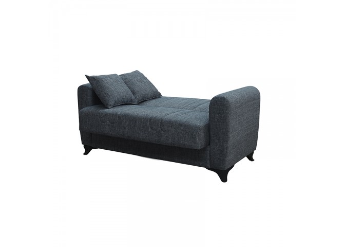 MELINA DARK GREY ΥΦΑΣΜΑ 2ΘΕΣΙΟΣ ΚΑΝΑΠΕΣ/ΚΡΕΒΑΤΙ ΜΕ ΑΠΟΘ.ΧΩΡΟ 150Χ80εκ.
