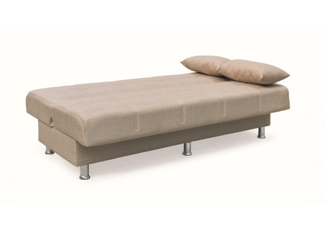 FELINA LIGHT BROWN ΥΦΑΣΜΑ 3ΘΕΣΙΟΣ ΚΑΝΑΠΕΣ/ΚΡΕΒΑΤΙ ΜΕ ΑΠΟΘ.ΧΩΡΟ 180X90εκ.