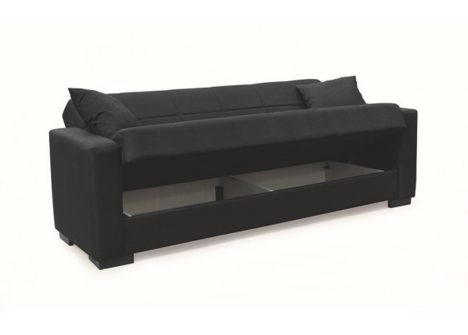ROVER BLACK ΥΦΑΣΜΑ 3ΘΕΣΙΟΣ ΚΑΝΑΠΕΣ/ΚΡΕΒΑΤΙ ΜΕ ΑΠΟΘ.ΧΩΡΟ 210X80εκ.