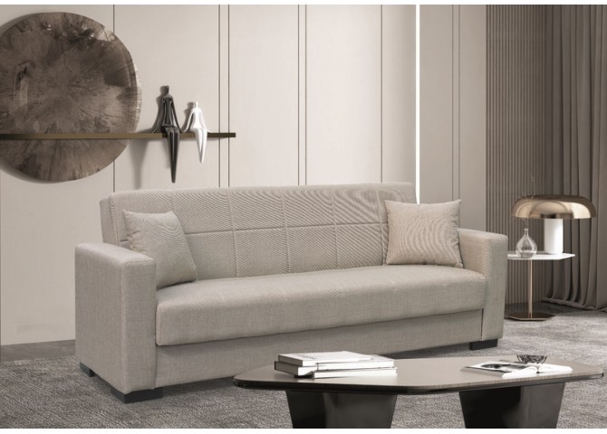 ROVER LIGHT BROWN ΥΦΑΣΜΑ 3ΘΕΣΙΟΣ ΚΑΝΑΠΕΣ/ΚΡΕΒΑΤΙ ΜΕ ΑΠΟΘ.ΧΩΡΟ 210X80εκ.