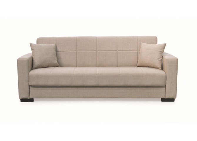 ROVER LIGHT BROWN ΥΦΑΣΜΑ 3ΘΕΣΙΟΣ ΚΑΝΑΠΕΣ/ΚΡΕΒΑΤΙ ΜΕ ΑΠΟΘ.ΧΩΡΟ 210X80εκ.