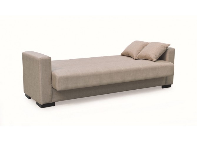 ROVER LIGHT BROWN ΥΦΑΣΜΑ 3ΘΕΣΙΟΣ ΚΑΝΑΠΕΣ/ΚΡΕΒΑΤΙ ΜΕ ΑΠΟΘ.ΧΩΡΟ 210X80εκ.