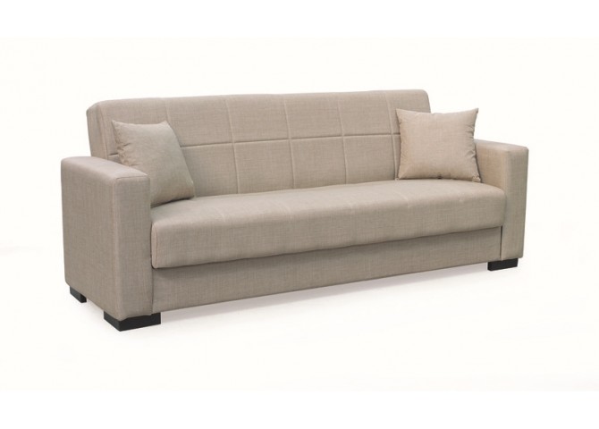 ROVER LIGHT BROWN ΥΦΑΣΜΑ 3ΘΕΣΙΟΣ ΚΑΝΑΠΕΣ/ΚΡΕΒΑΤΙ ΜΕ ΑΠΟΘ.ΧΩΡΟ 210X80εκ.