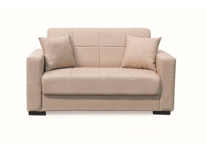 ROVER LIGHT BROWN ΥΦΑΣΜΑ 2ΘΕΣΙΟΣ ΚΑΝΑΠΕΣ/ΚΡΕΒΑΤΙ ΜΕ ΑΠΟΘ.ΧΩΡΟ 150Χ80εκ.