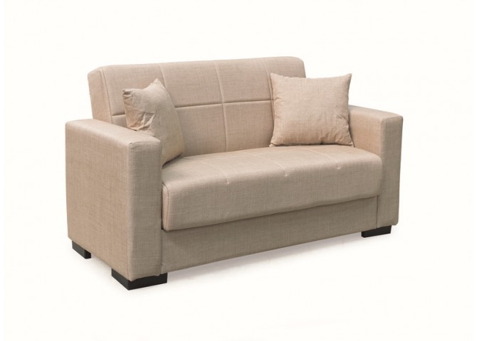 ROVER LIGHT BROWN ΥΦΑΣΜΑ 2ΘΕΣΙΟΣ ΚΑΝΑΠΕΣ/ΚΡΕΒΑΤΙ ΜΕ ΑΠΟΘ.ΧΩΡΟ 150Χ80εκ.