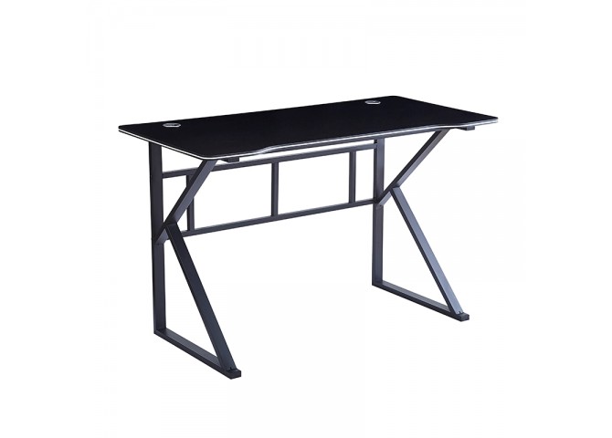 ΓΡΑΦΕΙΟ 120X60X75εκ.ΜΑΥΡΟ MDF/ΜΑΥΡΟ ΜΕΤΑΛΛΙΚΟ