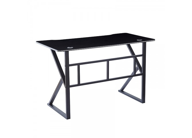 ΓΡΑΦΕΙΟ 120X60X75εκ.ΜΑΥΡΟ MDF/ΜΑΥΡΟ ΜΕΤΑΛΛΙΚΟ