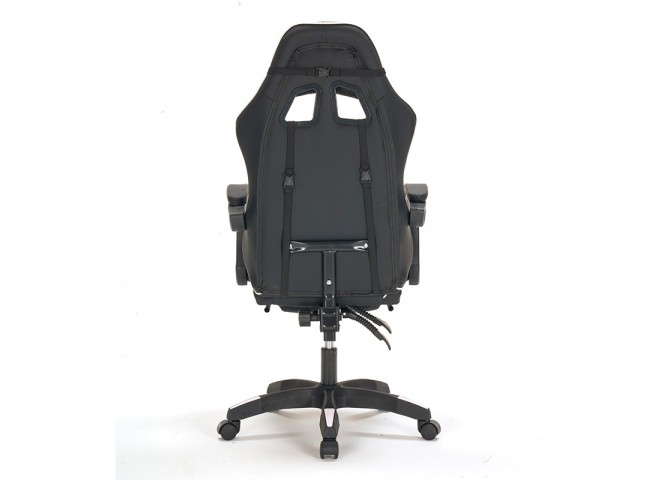 A9937 ΜΑΥΡΟ/ΛΕΥΚΟ PVC ΠΟΛΥΘΡΟΝΑ GAMING/ΜΕ ΥΠΟΠΟΔΙΟ