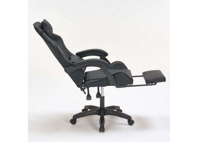 A9937 ΜΑΥΡΟ PVC ΠΟΛΥΘΡΟΝΑ GAMING/ΜΕ ΥΠΟΠΟΔΙΟ