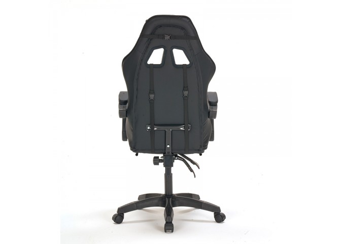A9937 ΜΑΥΡΟ PVC ΠΟΛΥΘΡΟΝΑ GAMING/ΜΕ ΥΠΟΠΟΔΙΟ