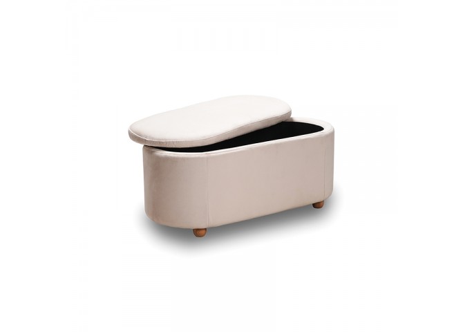 FOSTER ΣΚΑΜΠΟ VELVET BEIGE ΜΕ ΑΠΟΘ. ΧΩΡΟ 99Χ45X45εκ.