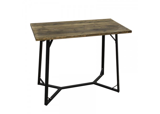 BISTRO ΤΡΑΠΕΖΙ BAR 120X65X98εκ. ΜΑΥΡΟ ΜΕΤΑΛΛΟ-ΞΥΛΟ