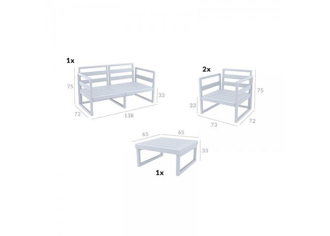 ΜΥΚΟΝΟΣ SET 2ΘΕΣ.WHITE ΜΕ ΜΑΞ.(2ΘΕΣ.+2ΠΟΛ.+ΤΡΑΠ 65εκ.)