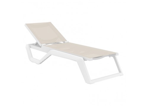 RIO PRO ΞΑΠΛΩΣΤΡΑ WHITE/TAUPE ΠΟΛ/ΝΙΟΥ 190X70X33εκ.