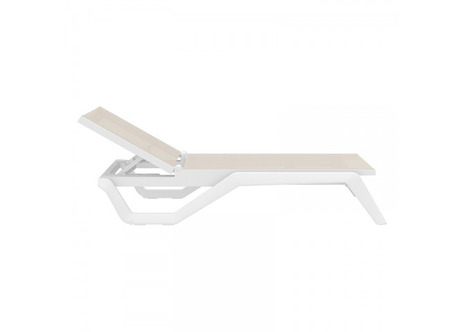 RIO PRO ΞΑΠΛΩΣΤΡΑ WHITE/TAUPE ΠΟΛ/ΝΙΟΥ 190X70X33εκ.