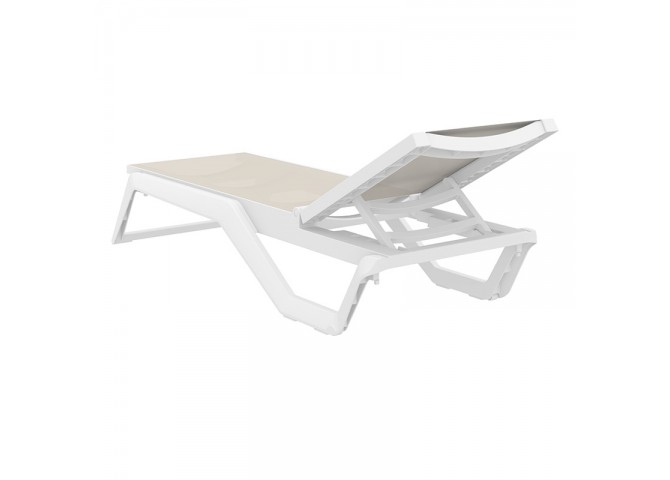 RIO PRO ΞΑΠΛΩΣΤΡΑ WHITE/TAUPE ΠΟΛ/ΝΙΟΥ 190X70X33εκ.