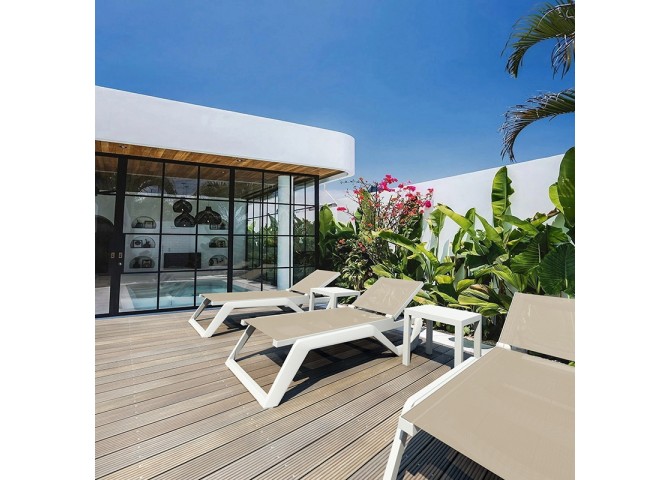 RIO PRO ΞΑΠΛΩΣΤΡΑ WHITE/TAUPE ΠΟΛ/ΝΙΟΥ 190X70X33εκ.