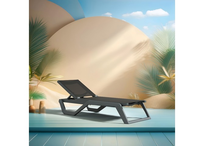 RIO PRO ΞΑΠΛΩΣΤΡΑ DARK GREY/BLACK ΠΟΛ/ΝΙΟΥ 190X70X33εκ.