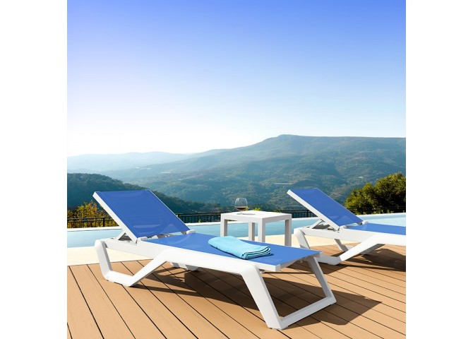 RIO PRO ΞΑΠΛΩΣΤΡΑ WHITE/BLUE ΠΟΛ/ΝΙΟΥ 190X70X33εκ.