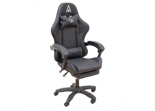 A9950 ΜΑΥΡΟ PVC ΠΟΛΥΘΡΟΝΑ GAMING/ΜΕ ΥΠΟΠΟΔΙΟ 61Χ62Χ45-118/54-127εκ.