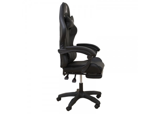A9950 ΜΑΥΡΟ PVC ΠΟΛΥΘΡΟΝΑ GAMING/ΜΕ ΥΠΟΠΟΔΙΟ 61Χ62Χ45-118/54-127εκ.