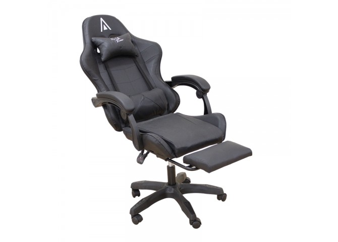 A9950 ΜΑΥΡΟ PVC ΠΟΛΥΘΡΟΝΑ GAMING/ΜΕ ΥΠΟΠΟΔΙΟ 61Χ62Χ45-118/54-127εκ.