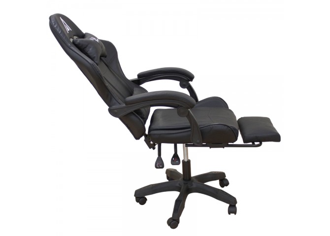 A9950 ΜΑΥΡΟ PVC ΠΟΛΥΘΡΟΝΑ GAMING/ΜΕ ΥΠΟΠΟΔΙΟ 61Χ62Χ45-118/54-127εκ.