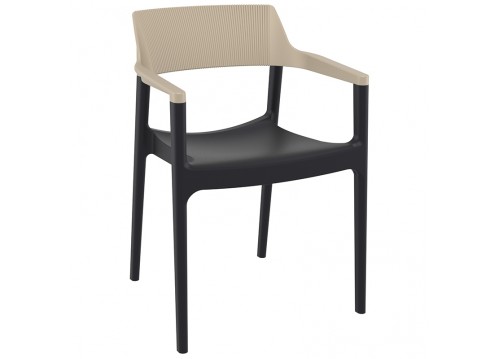 TULUM BLACK/TAUPE ΠΟΛΥΘΡΟΝΑ ΠΟΛ/ΝΙΟΥ 55X52X79εκ.