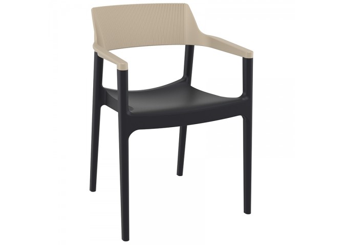 TULUM BLACK/TAUPE ΠΟΛΥΘΡΟΝΑ ΠΟΛ/ΝΙΟΥ 55X52X79εκ.