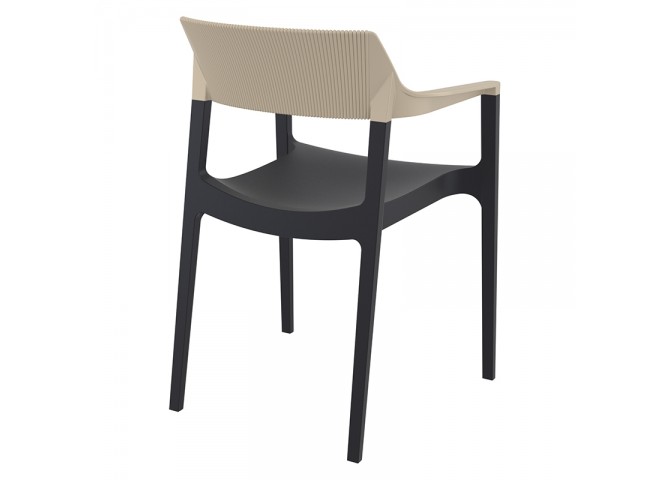TULUM BLACK/TAUPE ΠΟΛΥΘΡΟΝΑ ΠΟΛ/ΝΙΟΥ 55X52X79εκ.