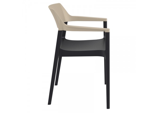 TULUM BLACK/TAUPE ΠΟΛΥΘΡΟΝΑ ΠΟΛ/ΝΙΟΥ 55X52X79εκ.