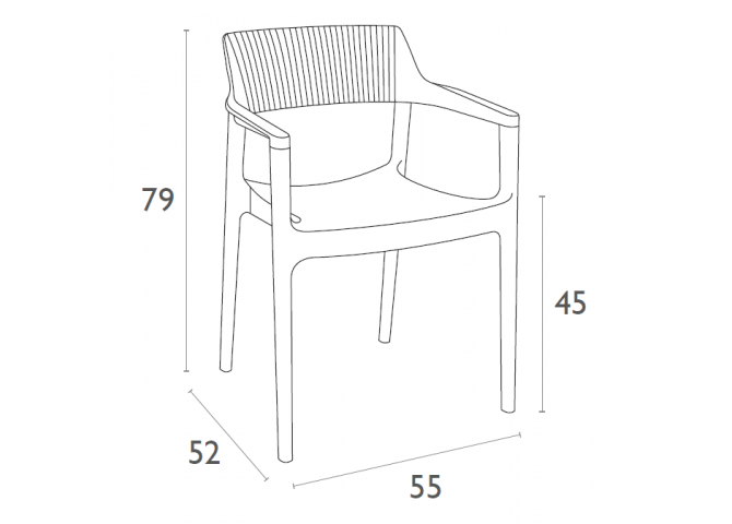 TULUM BLACK/TAUPE ΠΟΛΥΘΡΟΝΑ ΠΟΛ/ΝΙΟΥ 55X52X79εκ.
