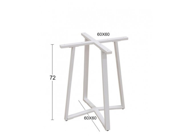 BISTRO 60X60X72εκ. WHITE ΒΑΣΗ ΜΕΤΑΛΛΙΚΗ ΜΕ ΡΕΓ/ΡΟΥΣ