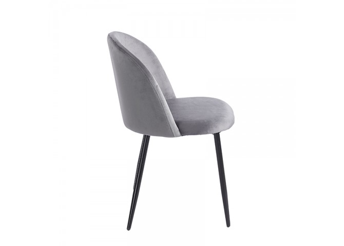 RIO GREY VELVET ΥΦΑΣΜΑ ΚΑΡΕΚΛΑ ΜΕΤΑΛΛΙΚΗ 50X52X81εκ.