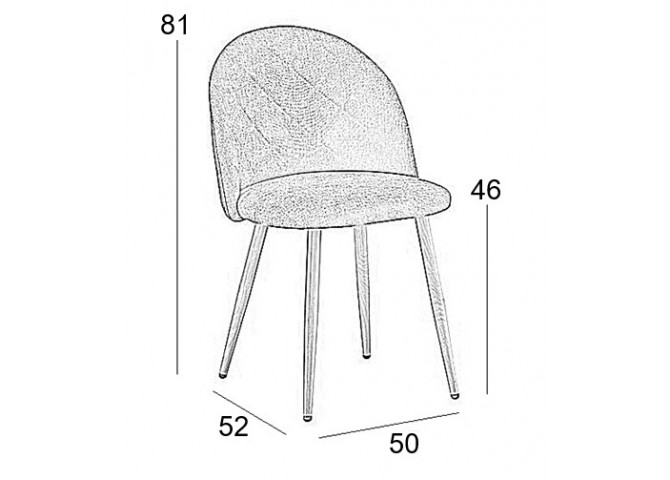RIO GREY VELVET ΥΦΑΣΜΑ ΚΑΡΕΚΛΑ ΜΕΤΑΛΛΙΚΗ 50X52X81εκ.