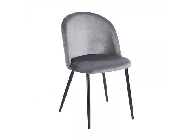 RIO GREY VELVET ΥΦΑΣΜΑ ΚΑΡΕΚΛΑ ΜΕΤΑΛΛΙΚΗ 50X52X81εκ.