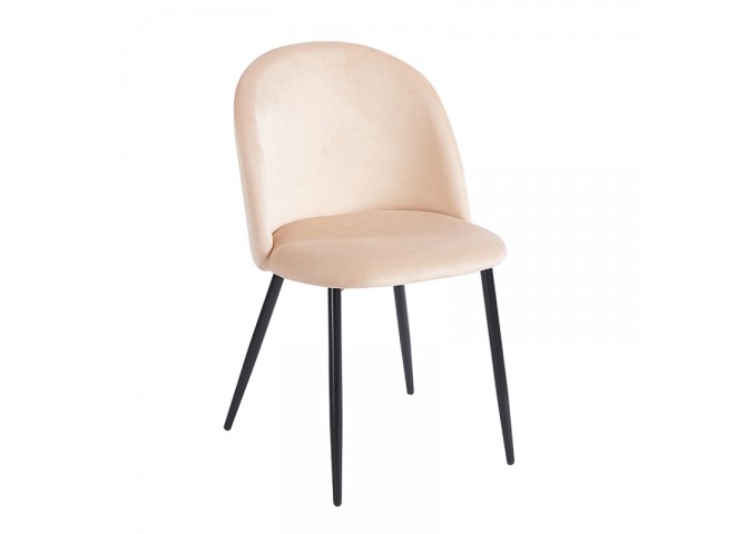 RIO BEIGE VELVET ΥΦΑΣΜΑ ΚΑΡΕΚΛΑ ΜΕΤΑΛΛΙΚΗ 50X52X81εκ.