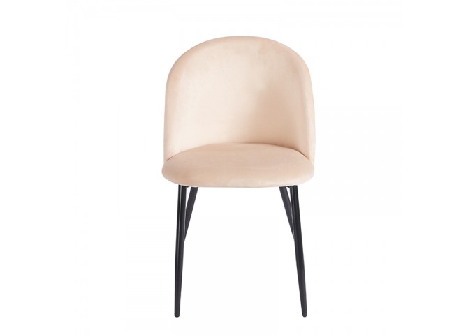 RIO BEIGE VELVET ΥΦΑΣΜΑ ΚΑΡΕΚΛΑ ΜΕΤΑΛΛΙΚΗ 50X52X81εκ.