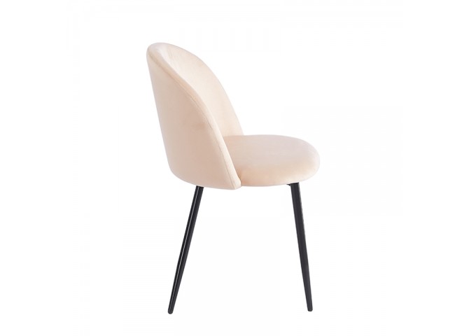 RIO BEIGE VELVET ΥΦΑΣΜΑ ΚΑΡΕΚΛΑ ΜΕΤΑΛΛΙΚΗ 50X52X81εκ.