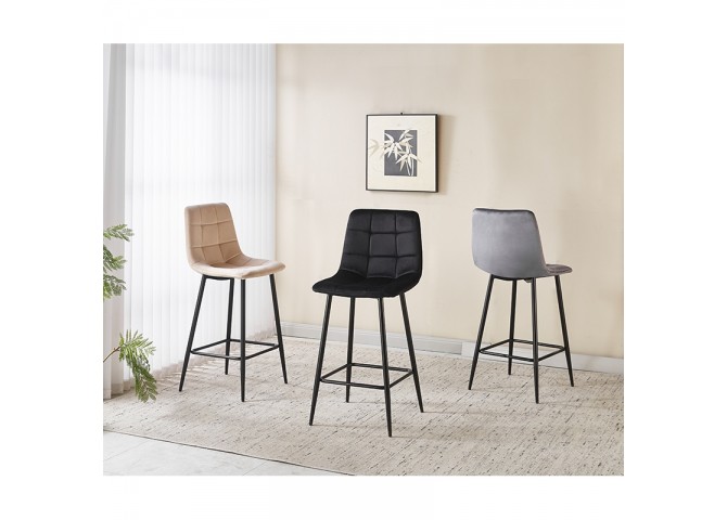 NORA GREY VELVET ΥΦΑΣΜΑ 65εκ. ΣΚΑΜΠΟ ΜΕΤΑΛΛΙΚΟ 45X41X65-99εκ.