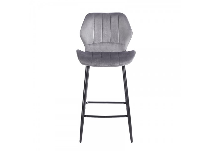 DYLAN GREY VELVET ΥΦΑΣΜΑ 65εκ. ΣΚΑΜΠΟ ΜΕΤΑΛΛΙΚΟ 46X45X65-95εκ.