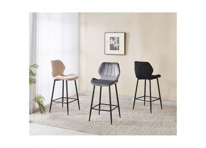 DYLAN GREY VELVET ΥΦΑΣΜΑ 65εκ. ΣΚΑΜΠΟ ΜΕΤΑΛΛΙΚΟ 46X45X65-95εκ.