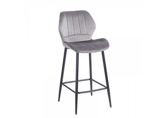 DYLAN GREY VELVET ΥΦΑΣΜΑ 65εκ. ΣΚΑΜΠΟ ΜΕΤΑΛΛΙΚΟ 46X45X65-95εκ.
