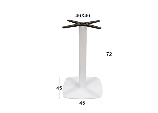 FLAT-S ΛΕΥΚΗ 45Χ45Χ72εκ.(Σ)ΒΑΣΗ ΜΕΤΑΛΛΙΚΗ 11.6kg