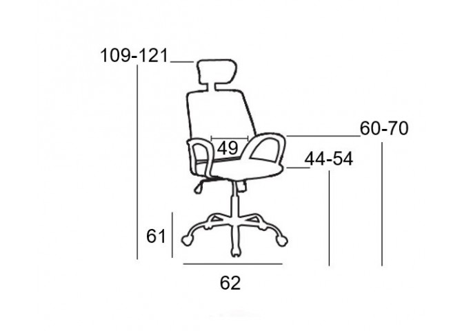 A1710 ΜΑΥΡΟ MESH ΠΟΛΥΘΡΟΝΑ ΓΡΑΦΕΙΟΥ 62Χ61Χ44-109/54-121εκ.