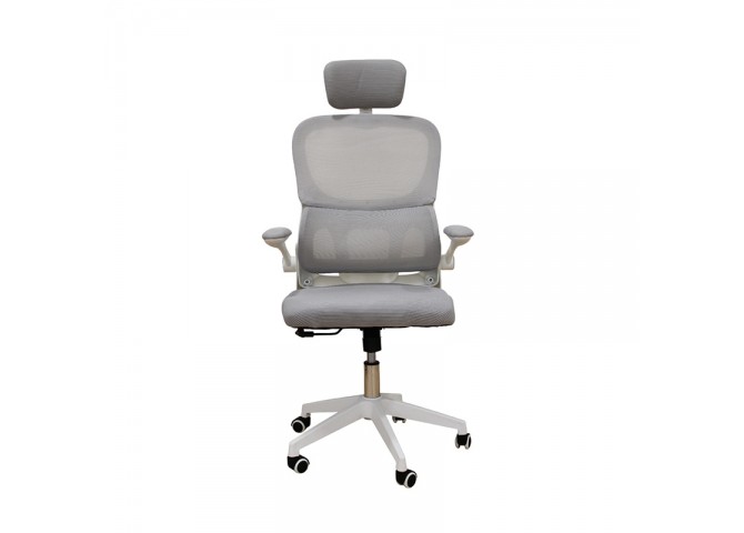 A9935 WHITE/GREY MESH ΚΑΡΕΚΛΑ ΓΡΑΦΕΙΟΥ 62Χ64Χ42-114/52-125εκ.