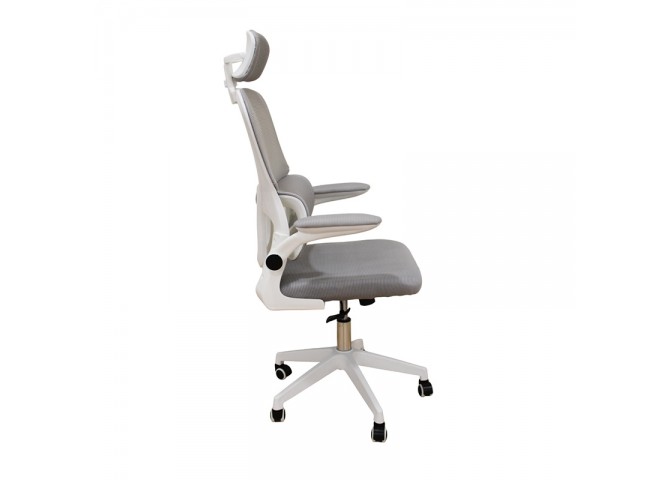 A9935 WHITE/GREY MESH ΚΑΡΕΚΛΑ ΓΡΑΦΕΙΟΥ 62Χ64Χ42-114/52-125εκ.