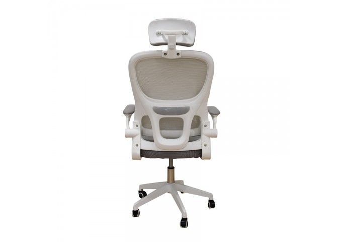 A9935 WHITE/GREY MESH ΚΑΡΕΚΛΑ ΓΡΑΦΕΙΟΥ 62Χ64Χ42-114/52-125εκ.